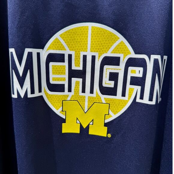 Michigan Wolverines Basketball Majestic Blue Yellow Athletic shirt Size XL - Picture 4 of 7